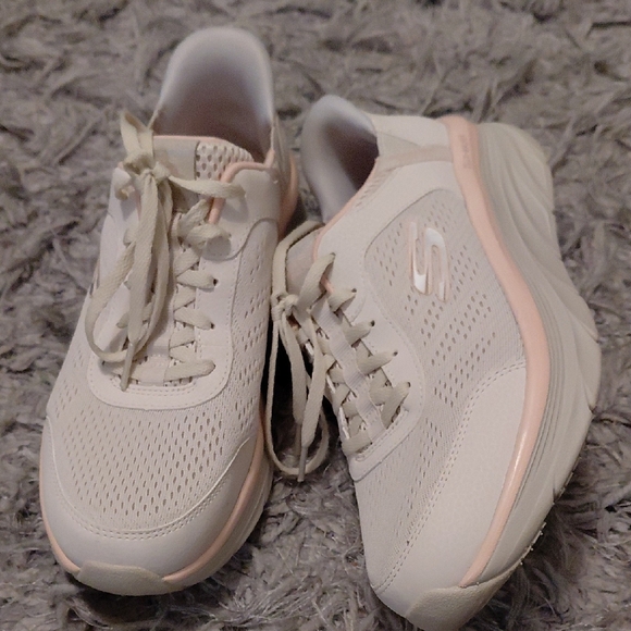 Skechers Shoes - Skechers Women's Cream and Pink Sneakers